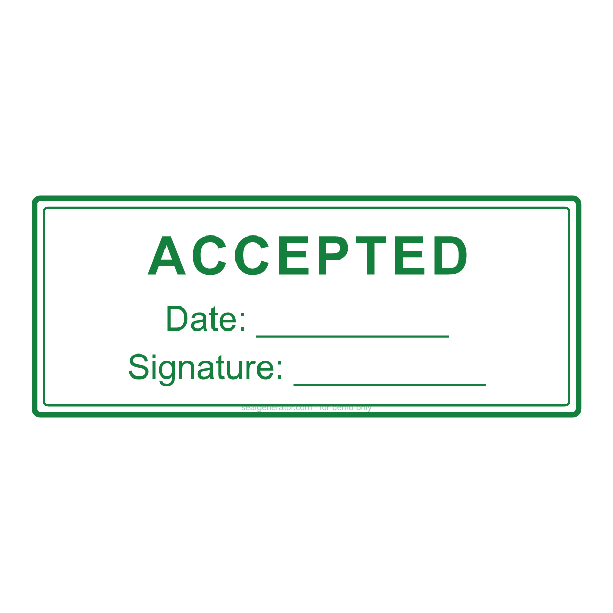 Accepted Stamp Generator — Live preview