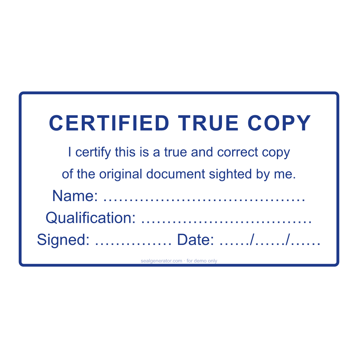Certified True Copy Stamp Generator (Australia) — Live preview