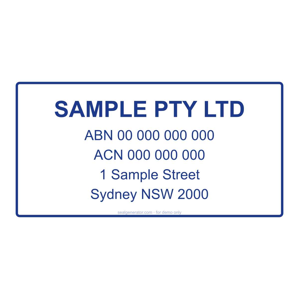 Australian Company Stamp Generator (ABN / ACN) — Live preview