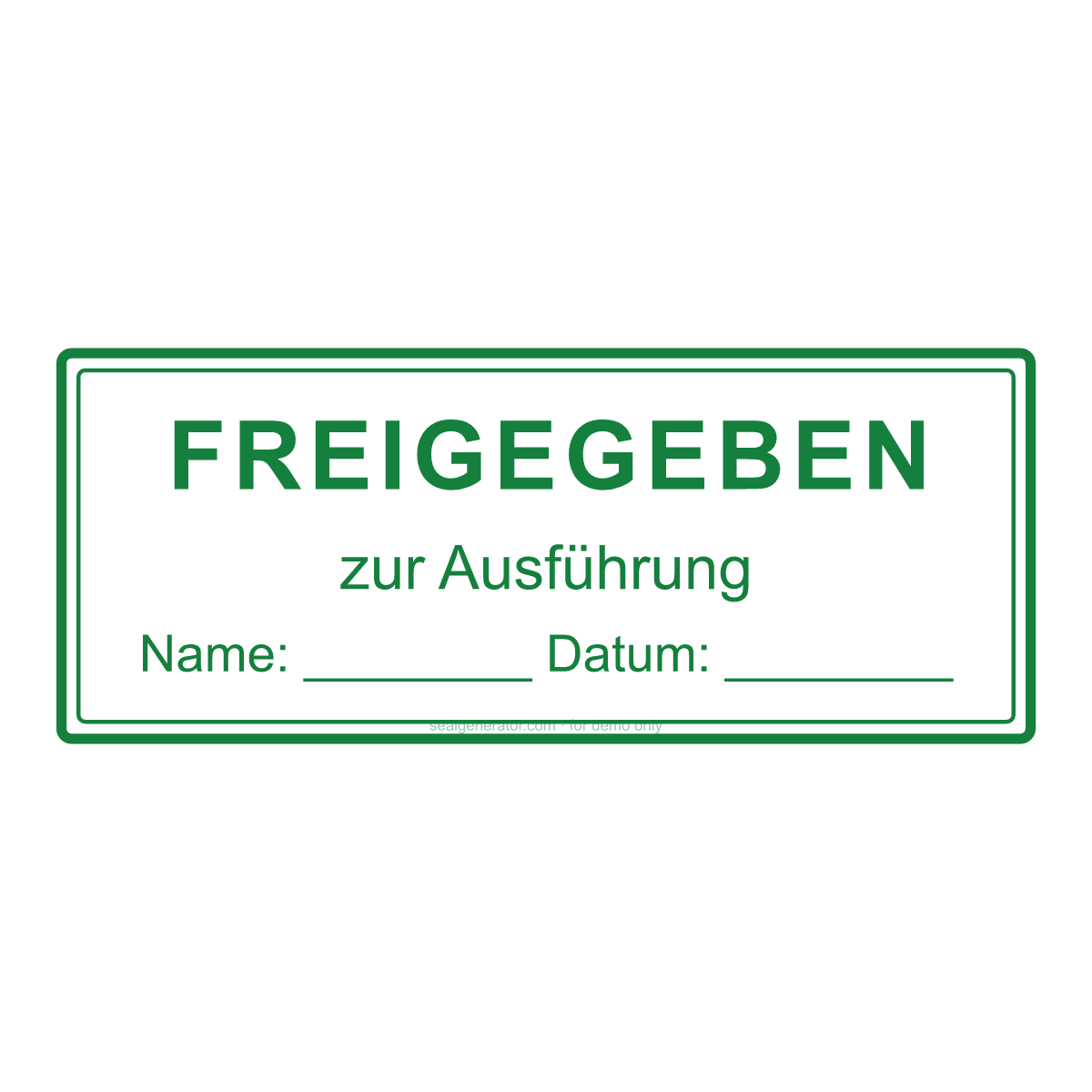 Stempel „Zur Ausführung freigegeben“ erstellen — Live-Vorschau