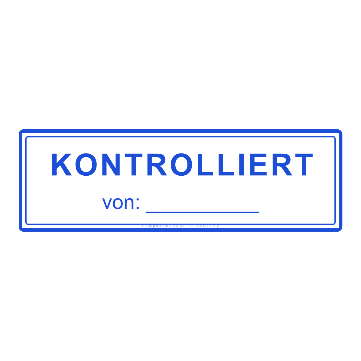 KONTROLLIERT-Stempel erstellen — Live-Vorschau