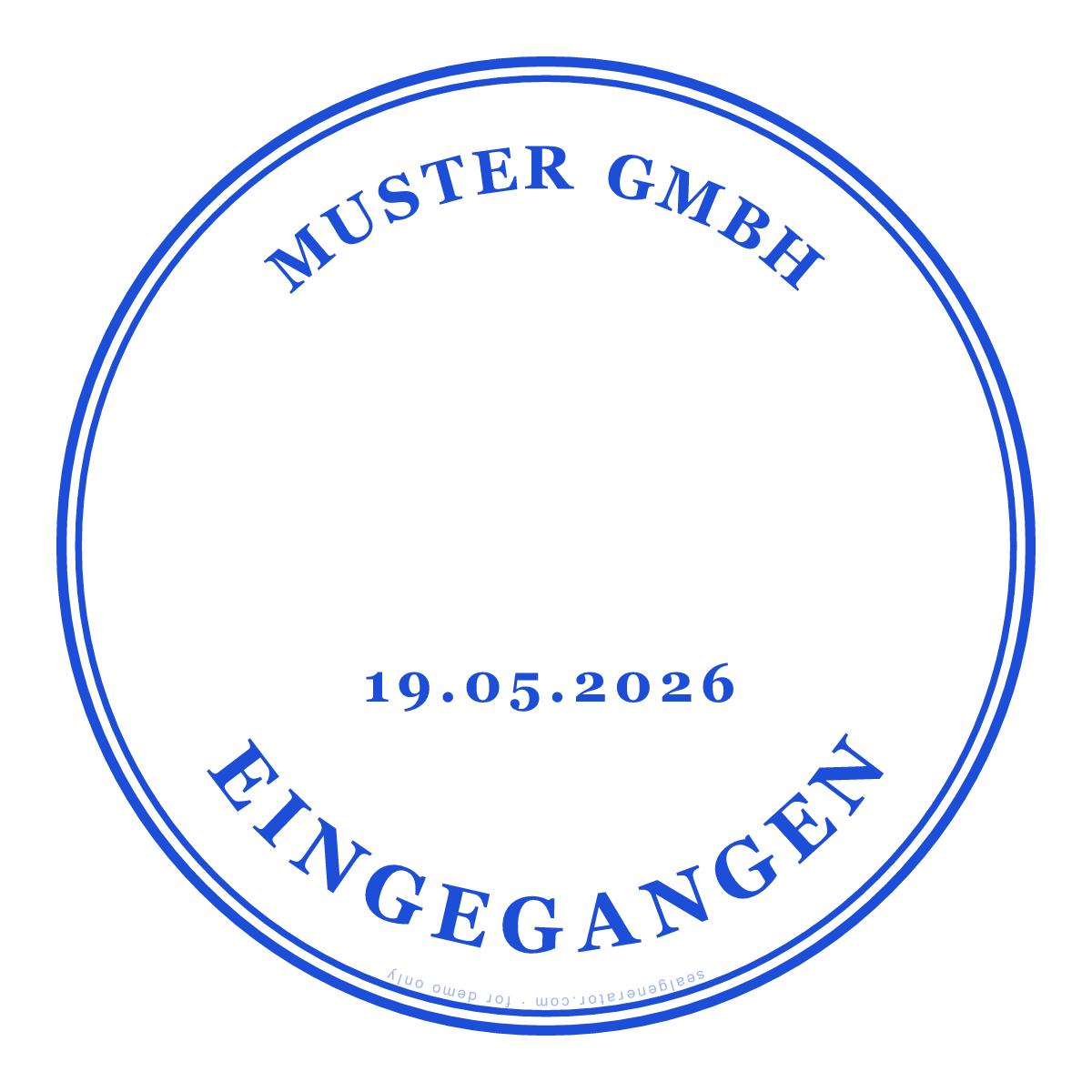 Datumsstempel Generator (Eingangsstempel) — Live-Vorschau