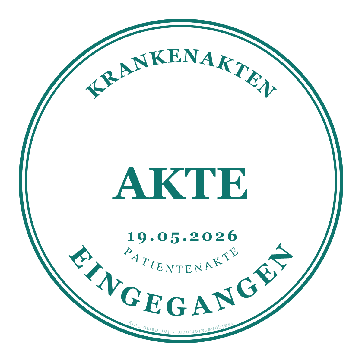 Krankenaktenstempel Generator — Live-Vorschau