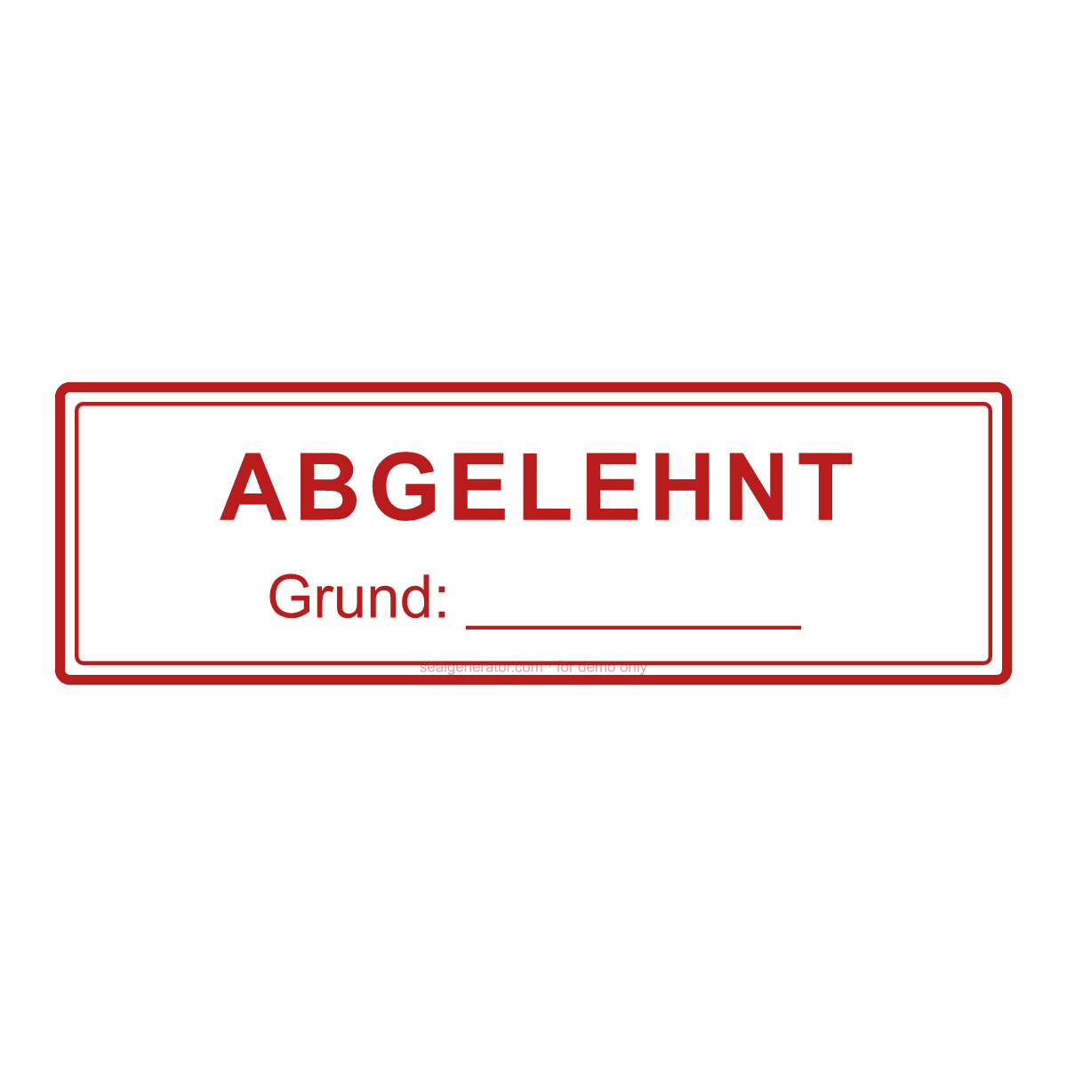 ABGELEHNT-Stempel erstellen — Live-Vorschau