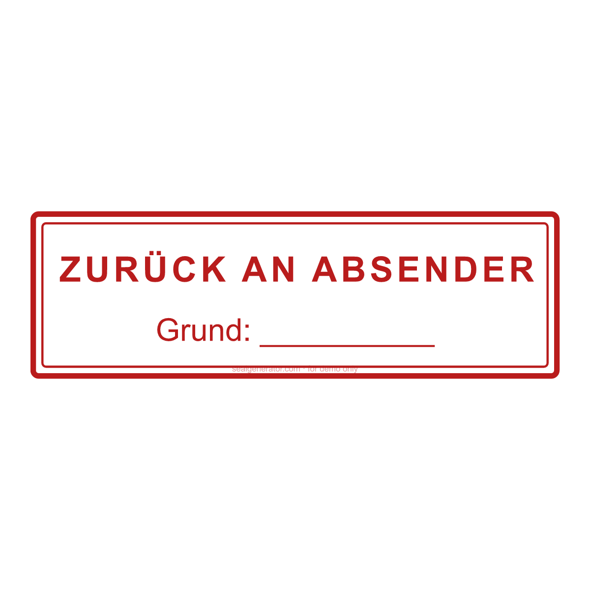 Stempel „Zurück an Absender“ erstellen — Live-Vorschau