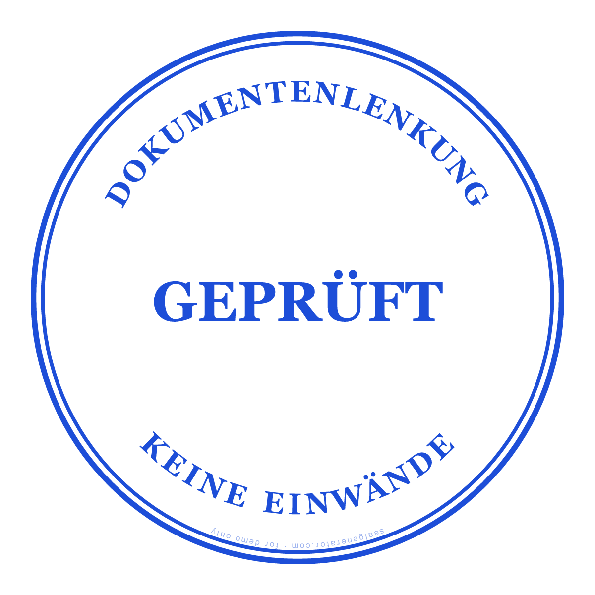 GEPRÜFT Stempel Generator — Live-Vorschau