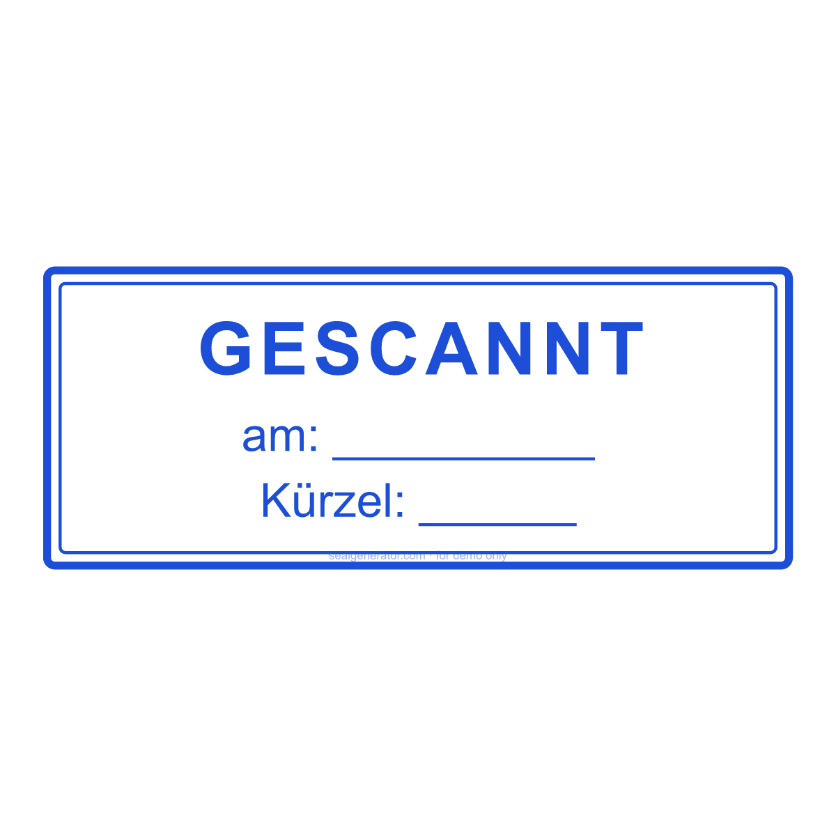 GESCANNT-Stempel erstellen — Live-Vorschau