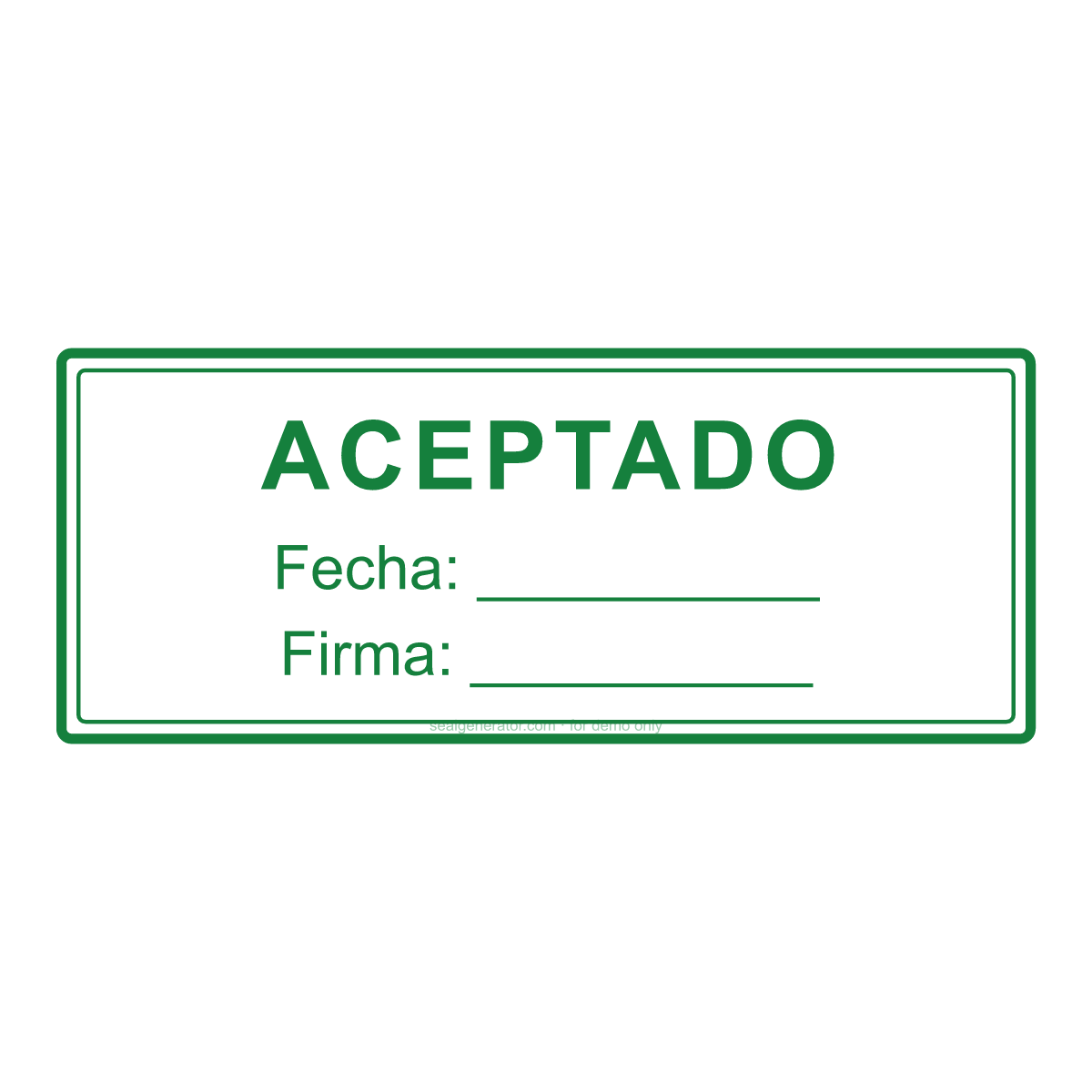 Crear un sello ACEPTADO — Vista previa