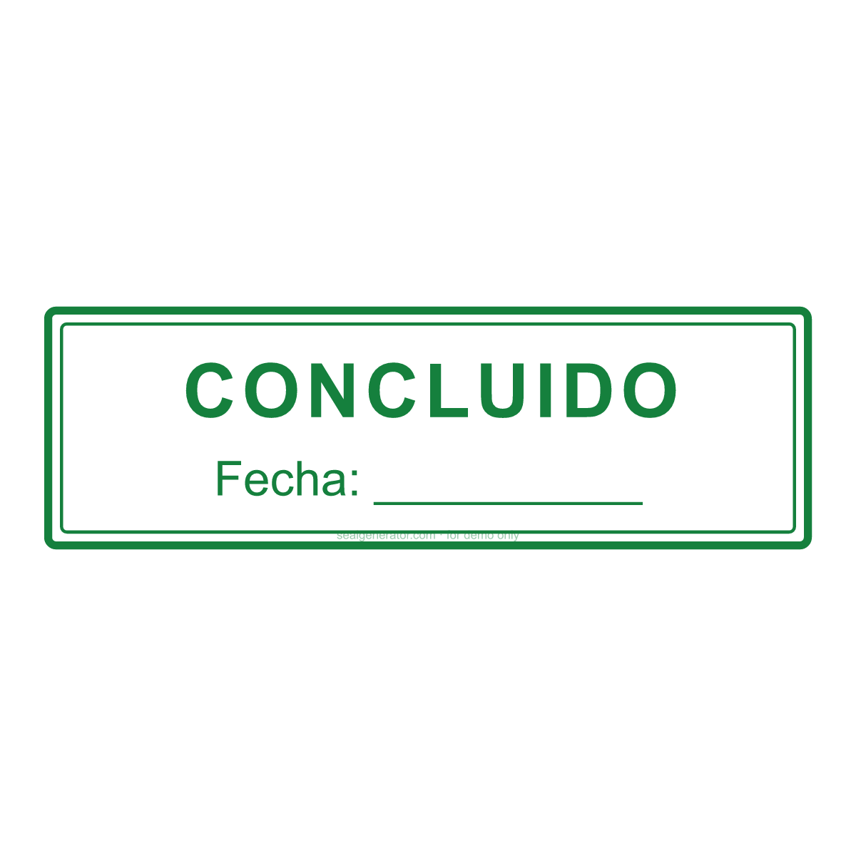 Crear un sello CONCLUIDO — Vista previa