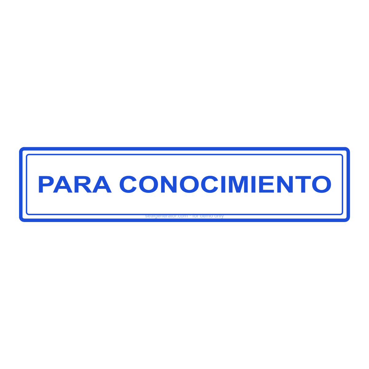 Crear un sello PARA CONOCIMIENTO — Vista previa
