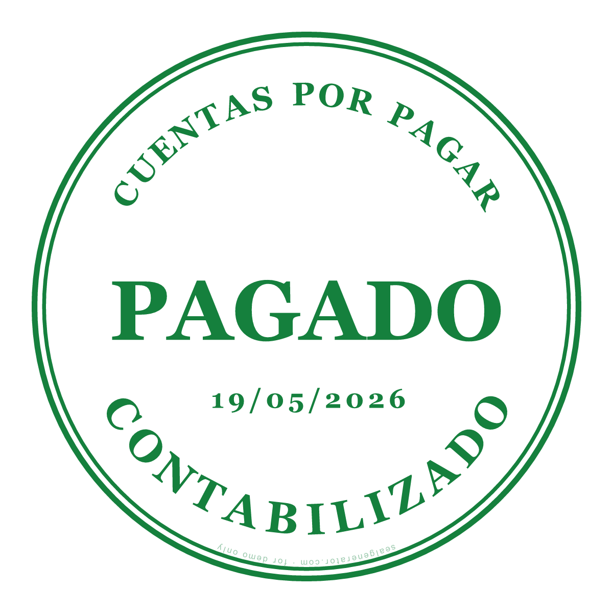 Generador de sello PAGADO — Vista previa