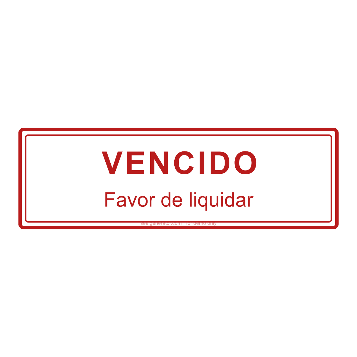 Crear un sello VENCIDO — Vista previa