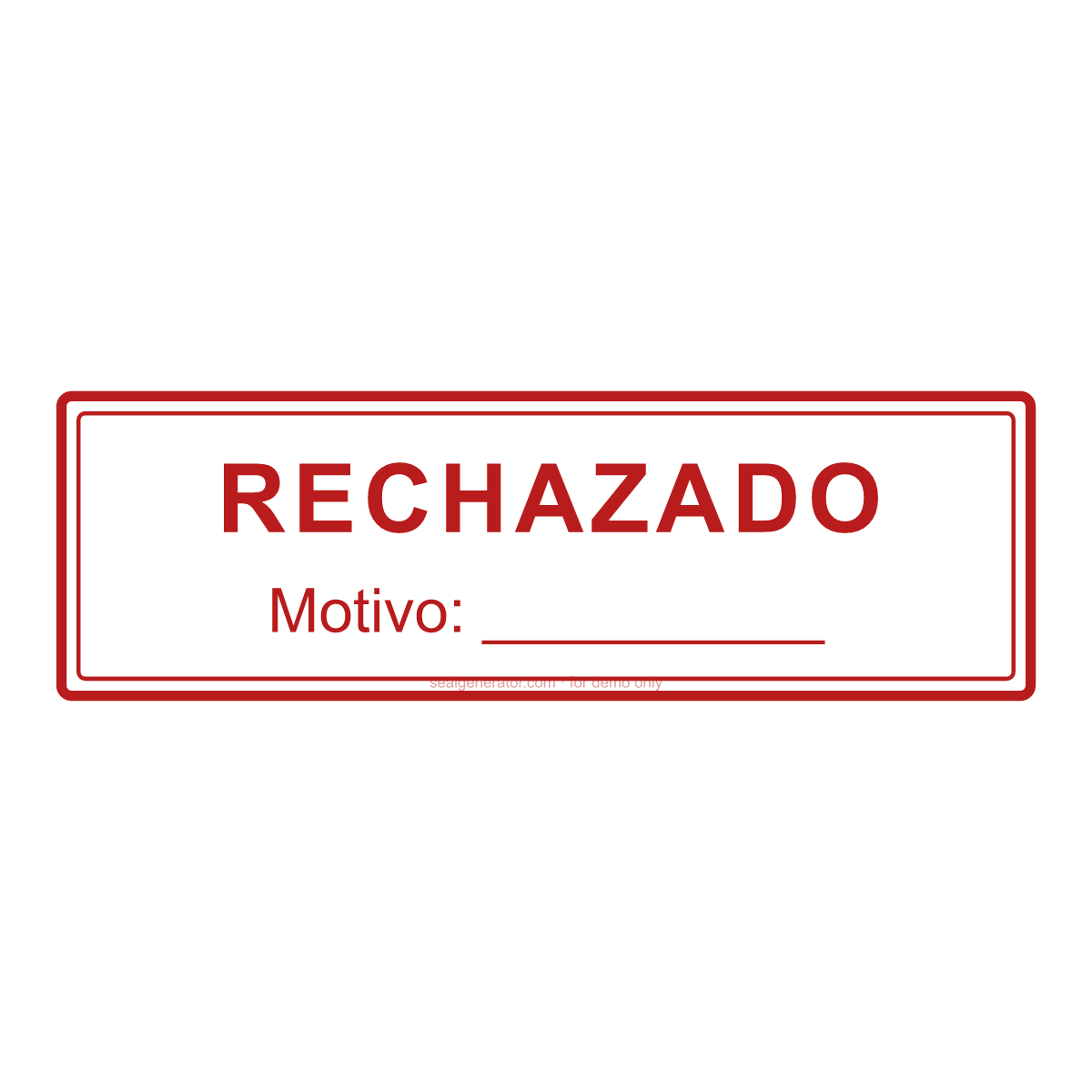 Crear un sello RECHAZADO — Vista previa