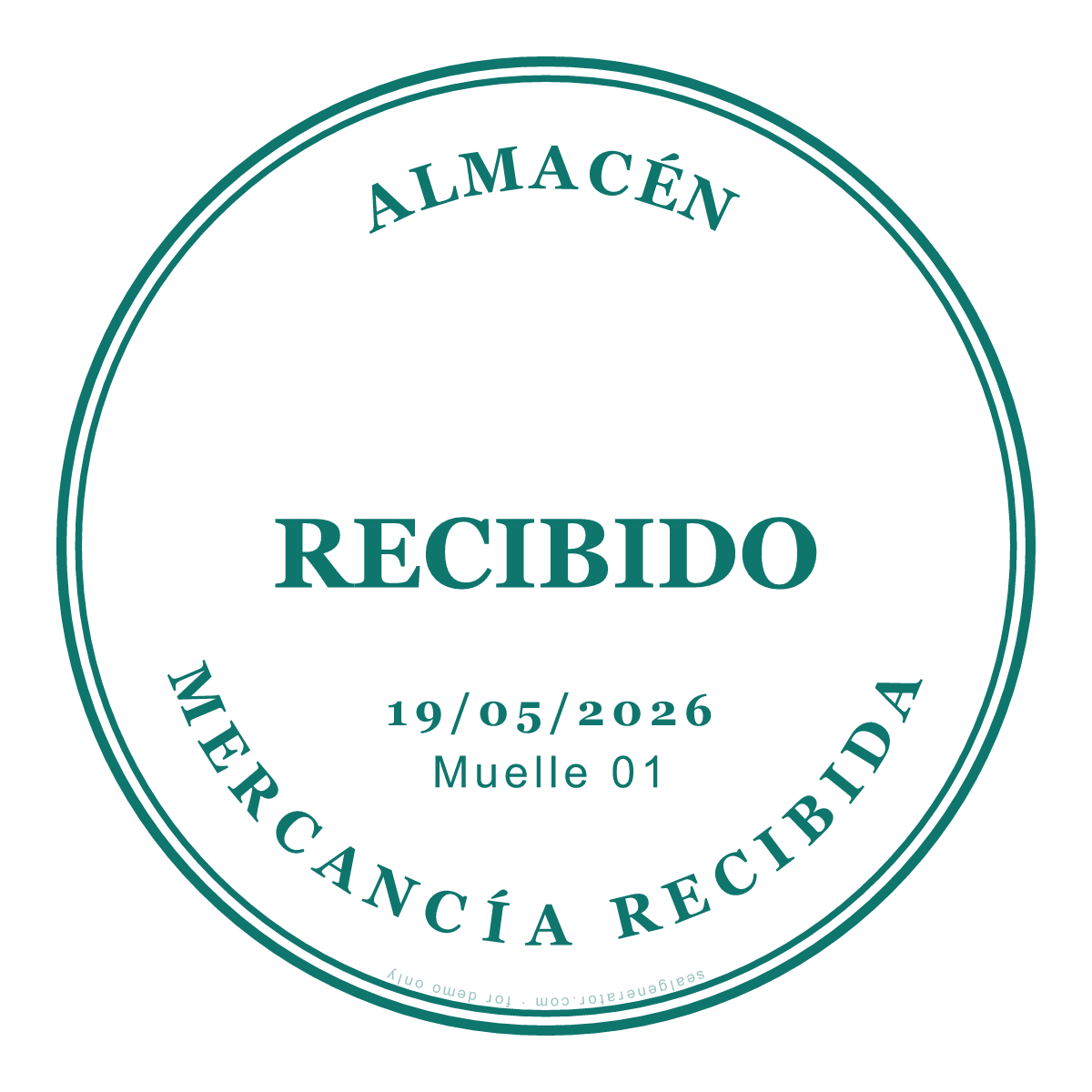 Generador de sello de almacén (RECIBIDO) — Vista previa