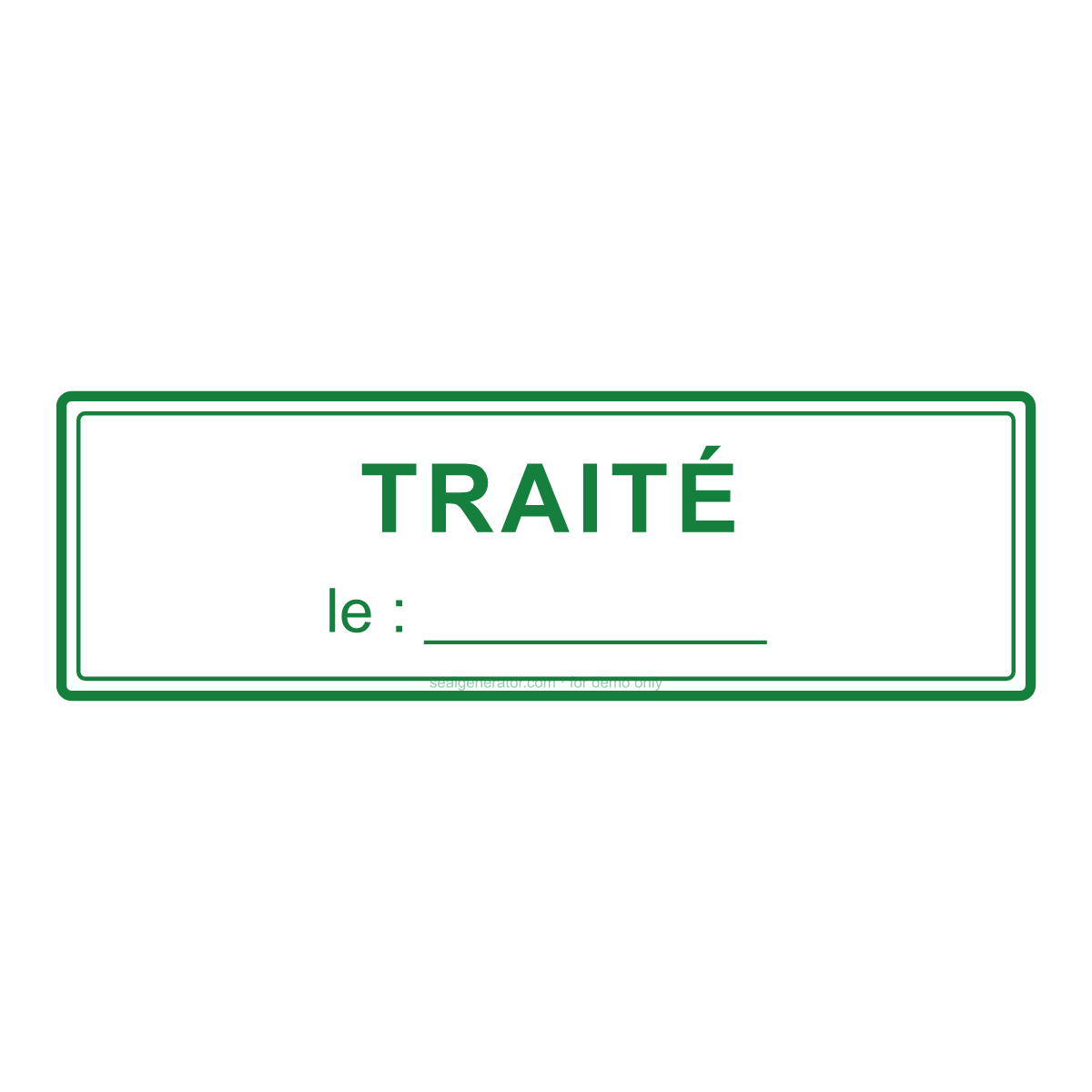 Créer un tampon TRAITÉ — Aperçu en direct