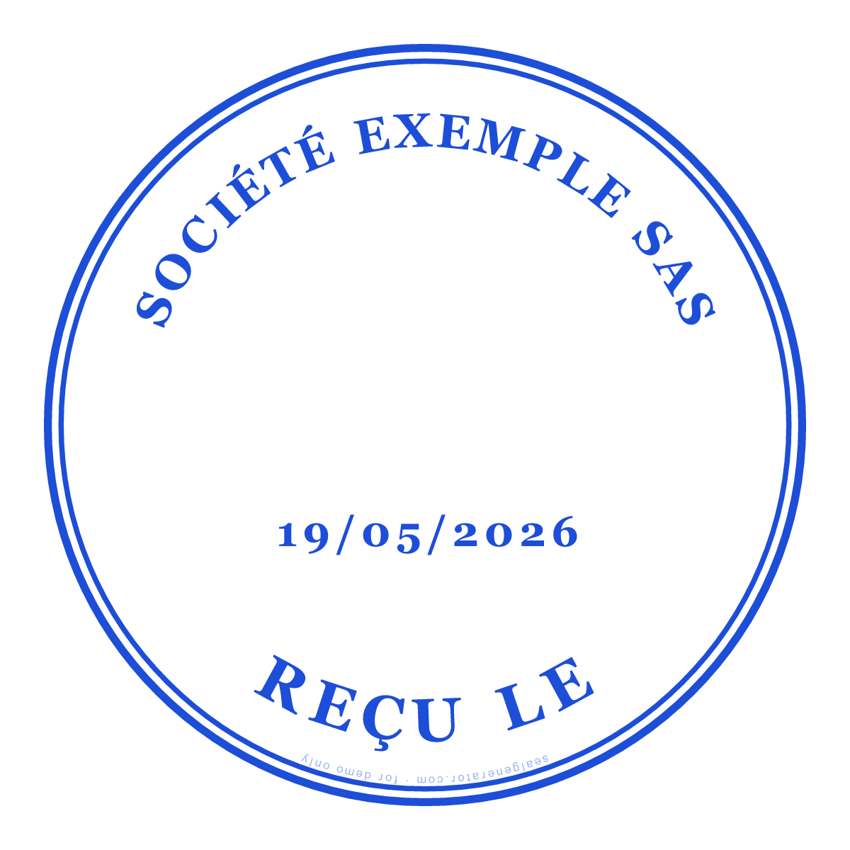 Générateur de tampon date (REÇU) — Aperçu en direct