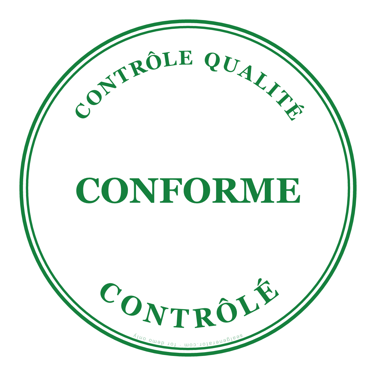 Générateur de tampon d'inspection QC (Passed / Conforme) — Aperçu en direct