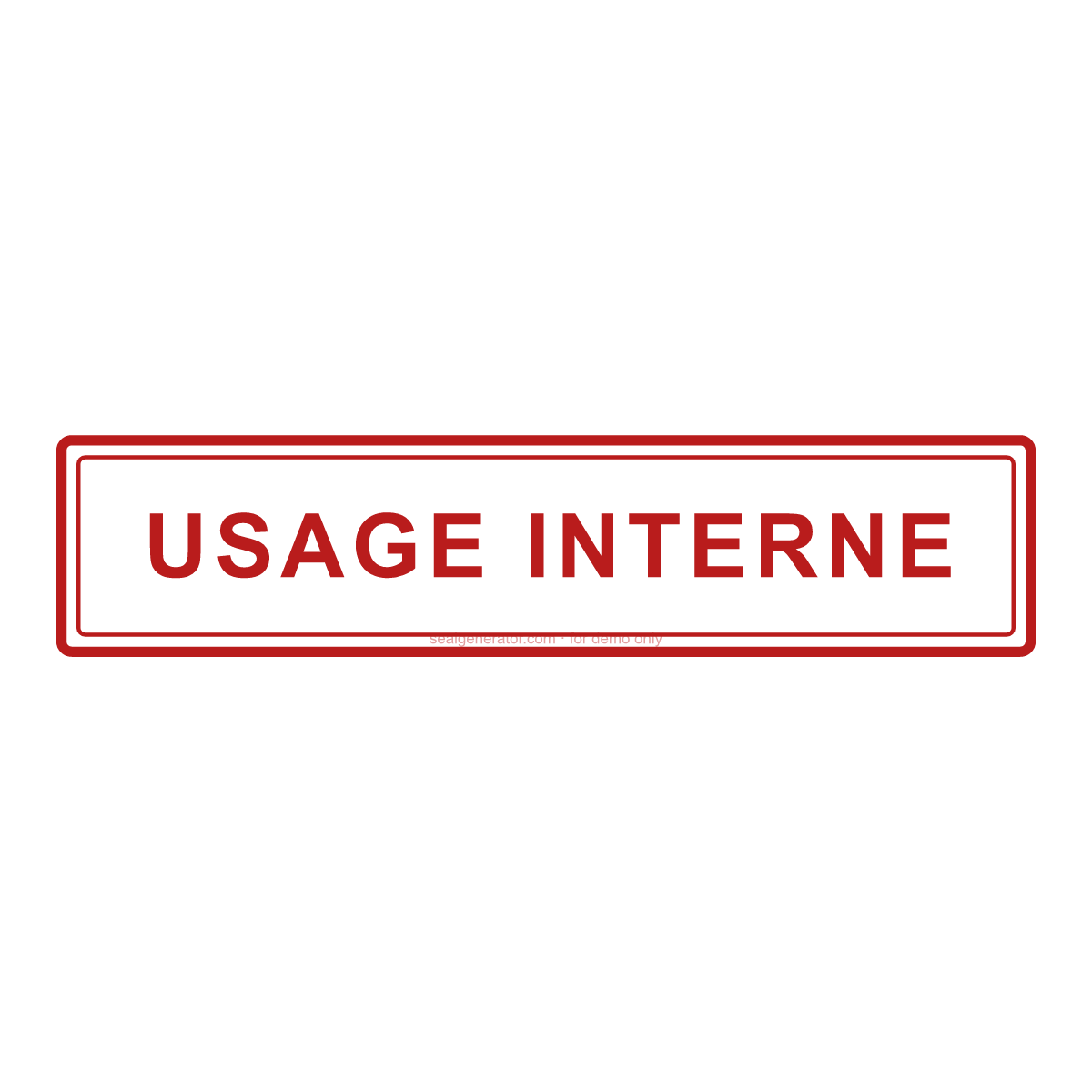 Créer un tampon USAGE INTERNE — Aperçu en direct