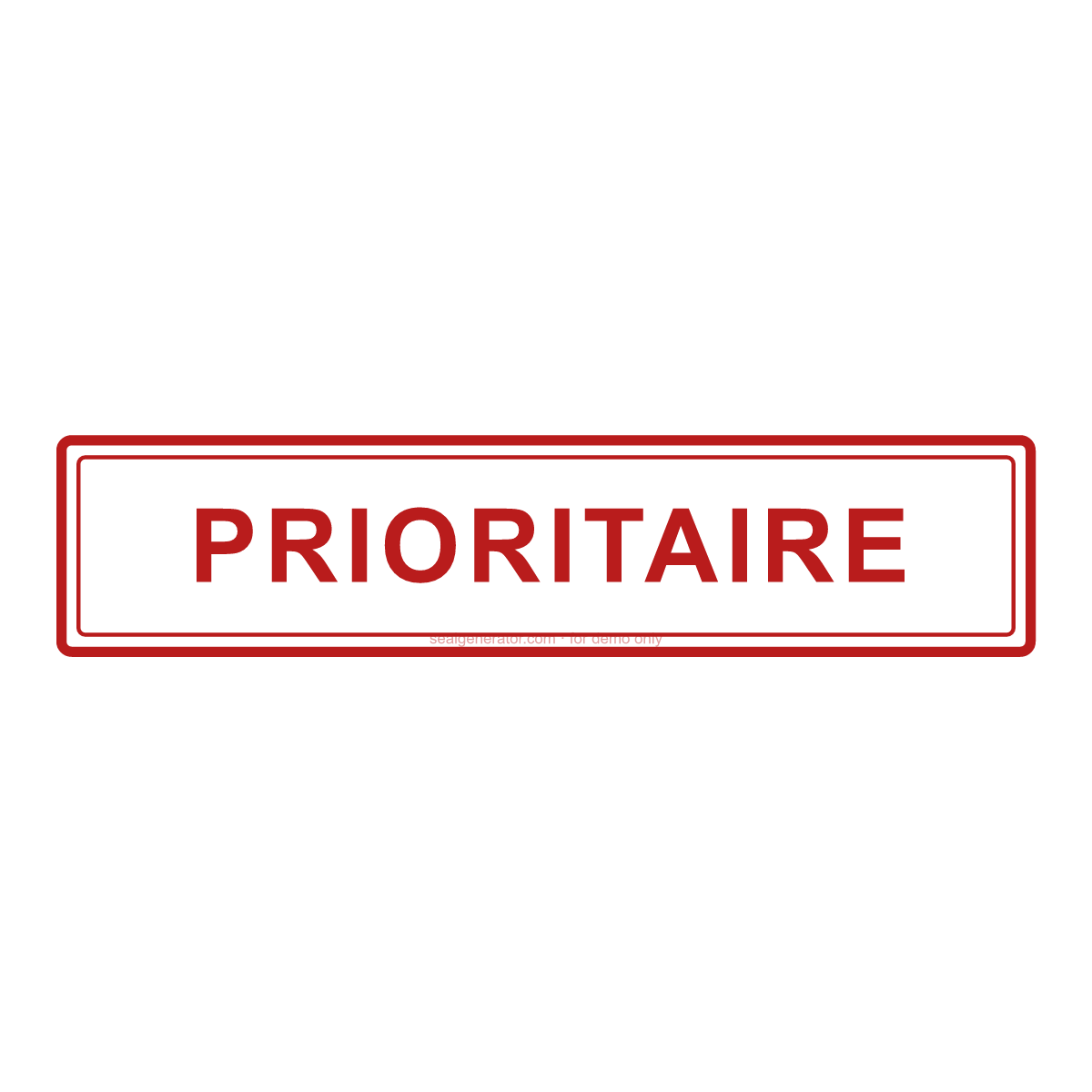 Créer un tampon PRIORITAIRE — Aperçu en direct