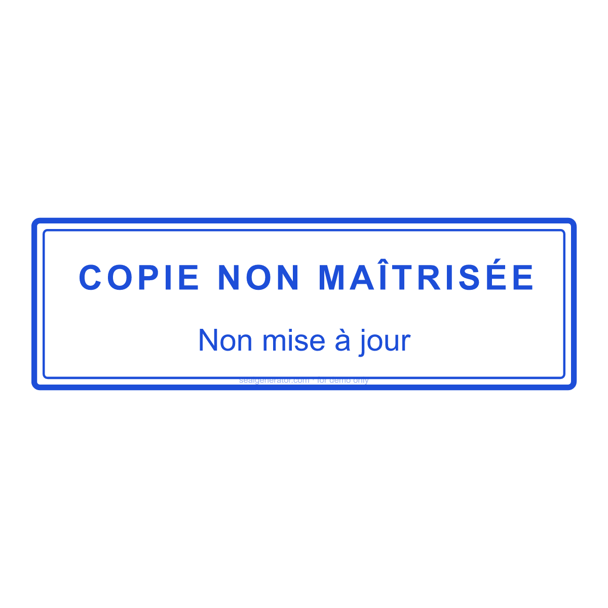 Créer un tampon COPIE NON MAÎTRISÉE — Aperçu en direct