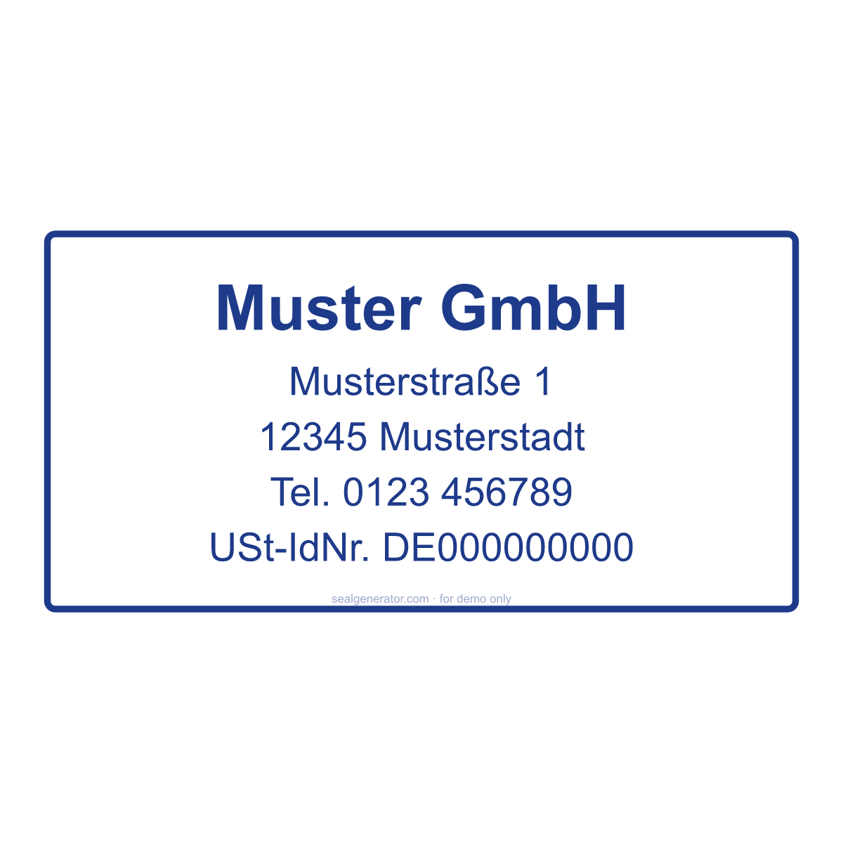 German Company Stamp Generator (Firmenstempel) — Live preview