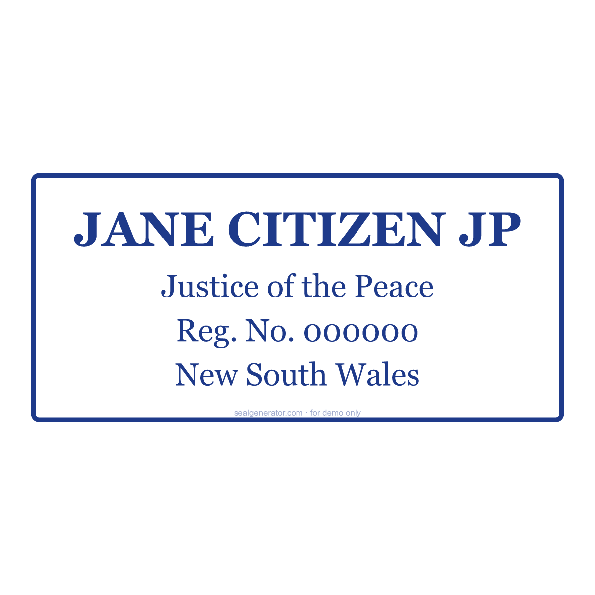 Justice of the Peace (JP) Stamp Generator — Live preview