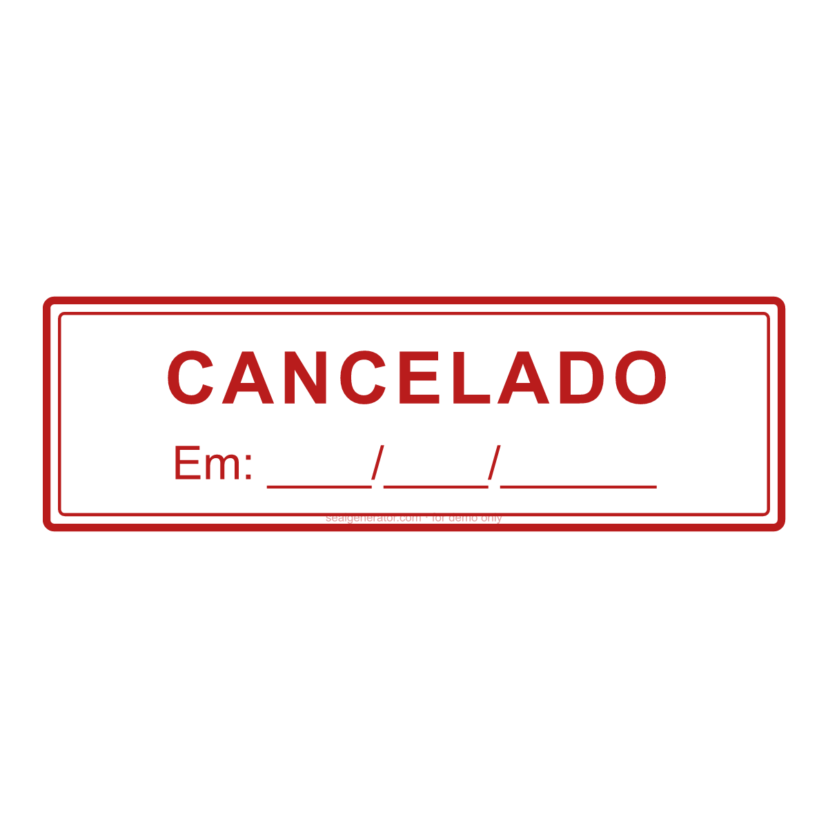Criar carimbo CANCELADO — Prévia ao vivo