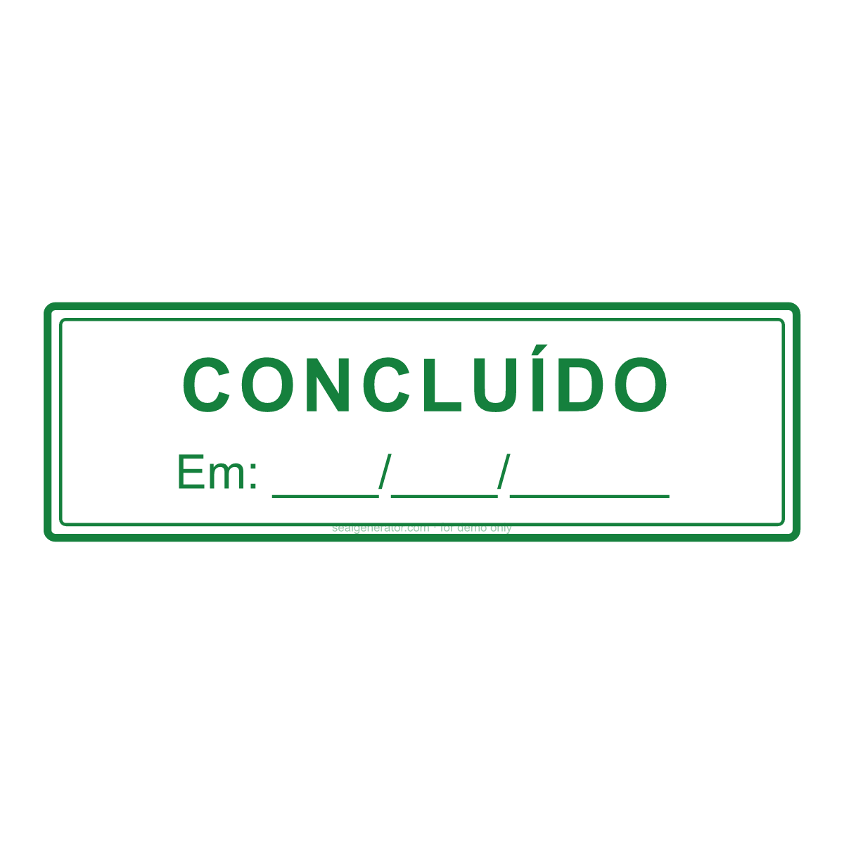 Criar carimbo CONCLUÍDO — Prévia ao vivo