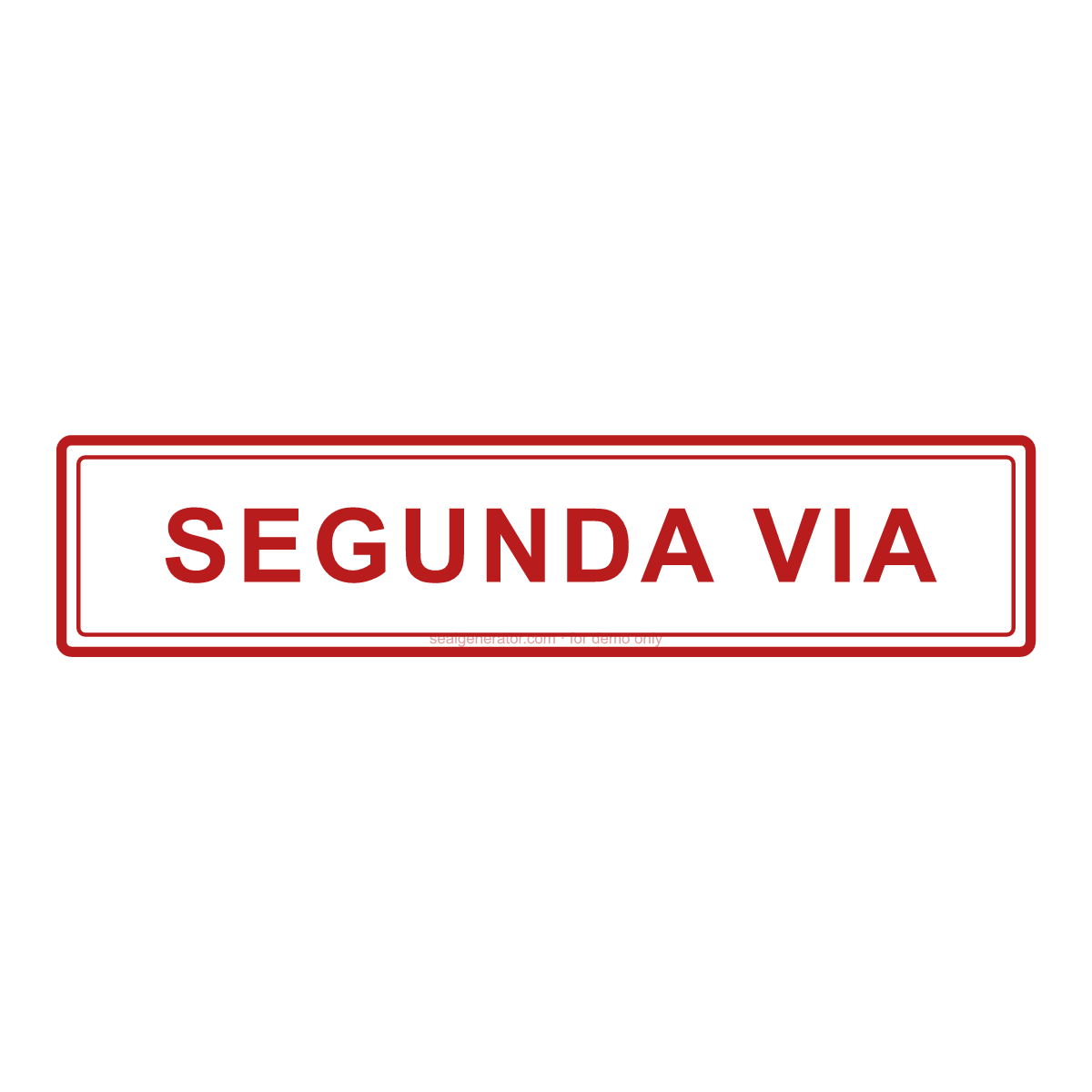 Criar carimbo SEGUNDA VIA — Prévia ao vivo