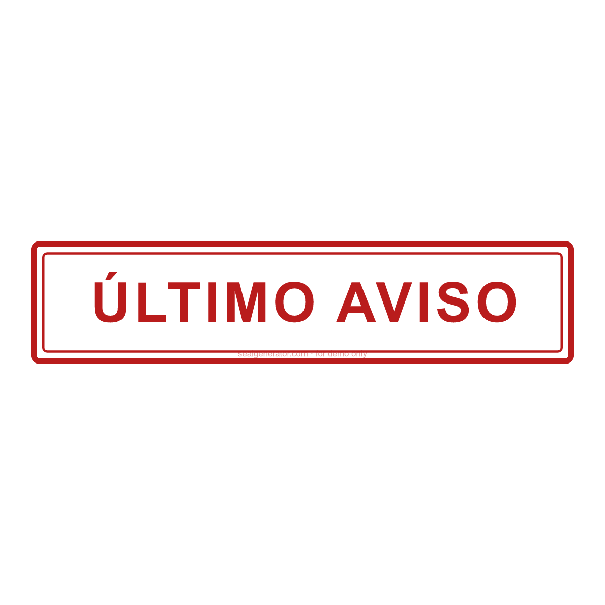 Criar carimbo ÚLTIMO AVISO — Prévia ao vivo