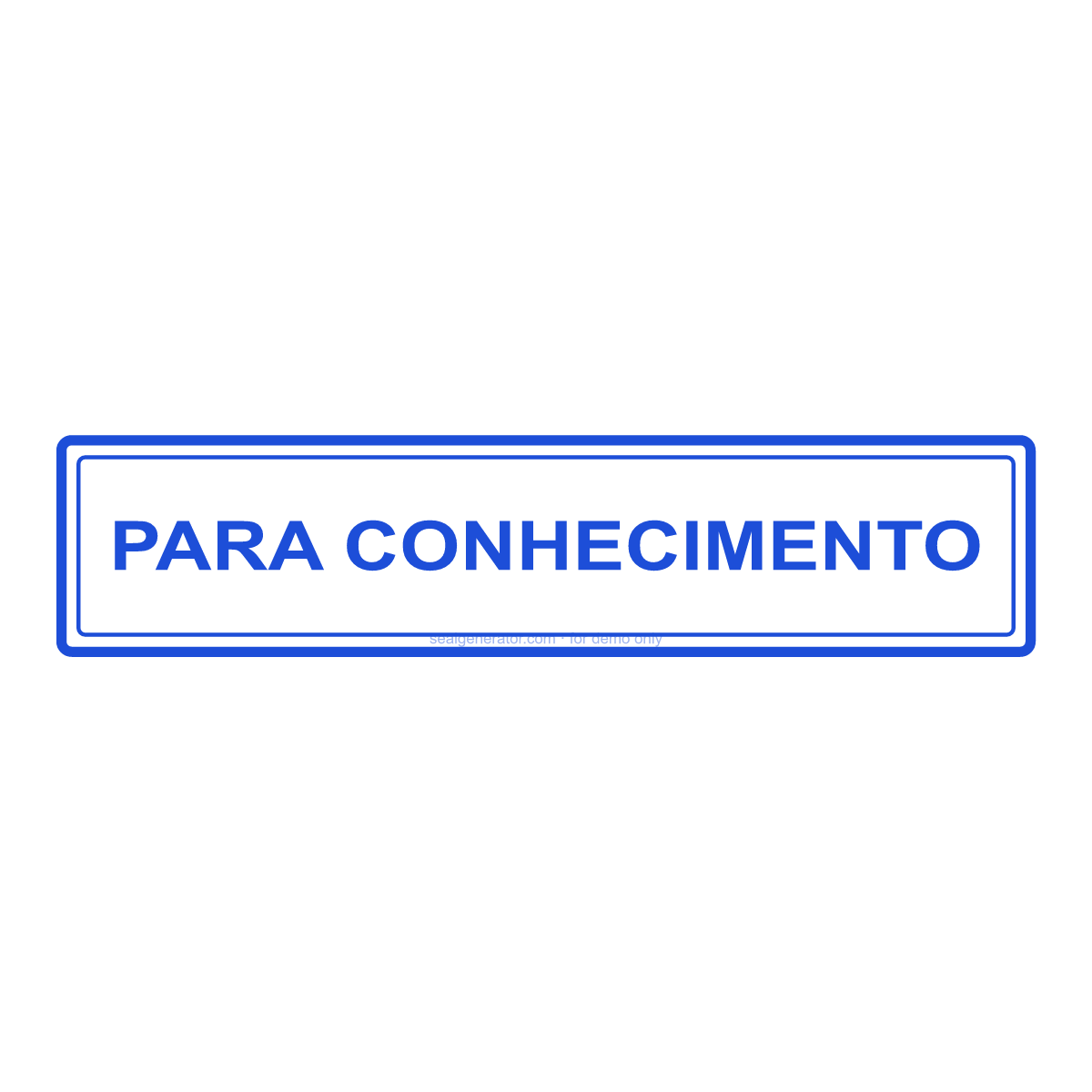 Criar carimbo PARA CONHECIMENTO — Prévia ao vivo