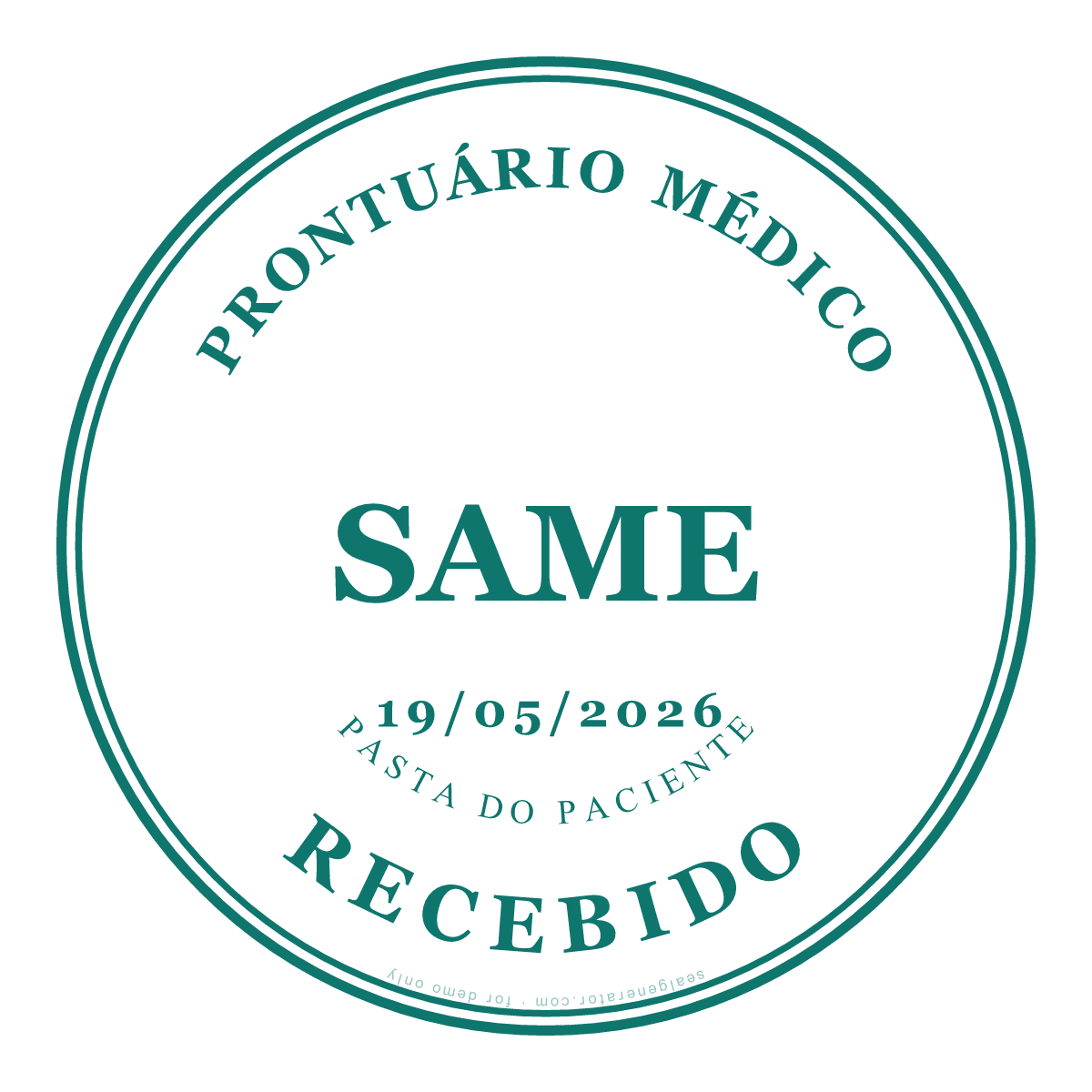 Gerador de carimbo de prontuário médico — Prévia ao vivo