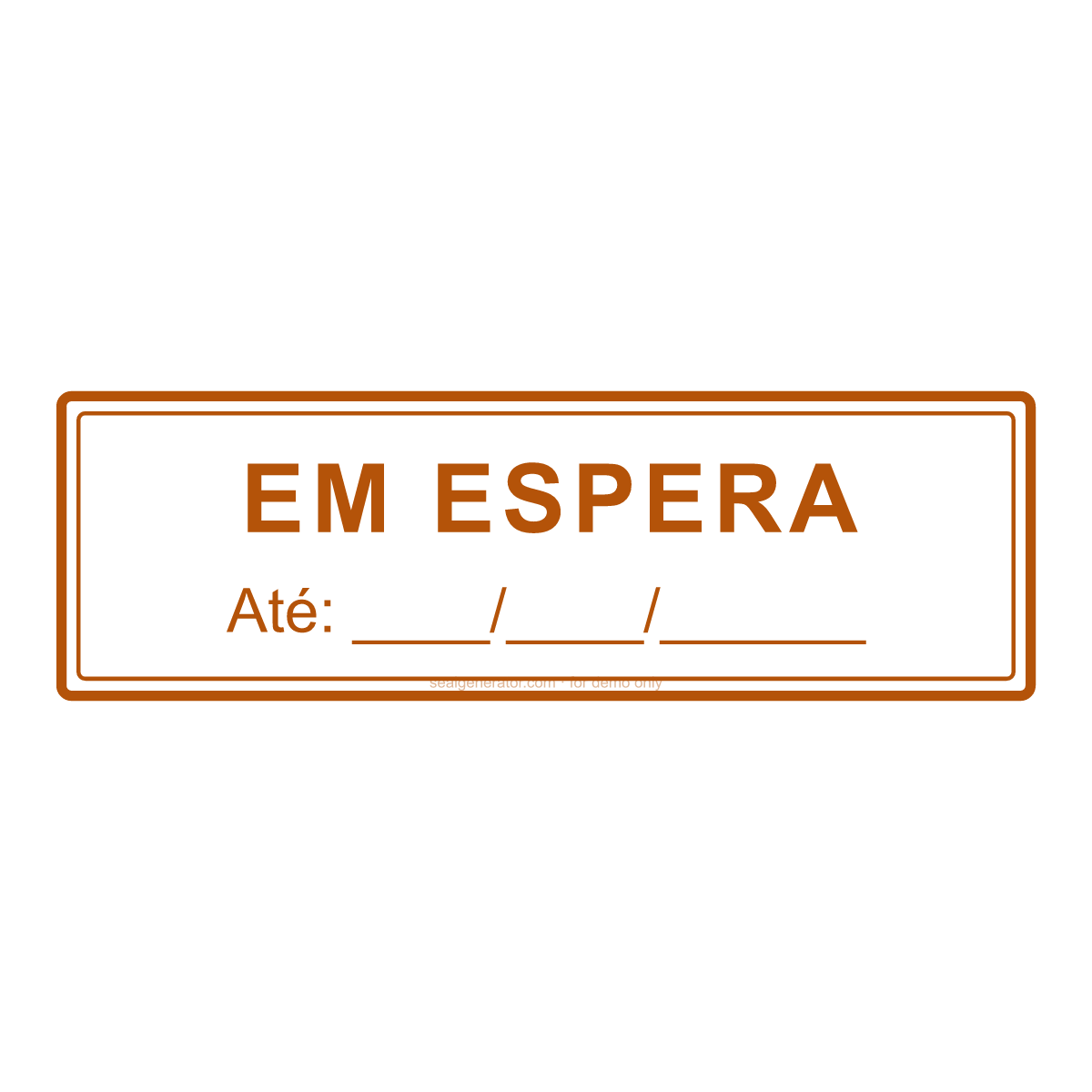 Criar carimbo EM ESPERA — Prévia ao vivo