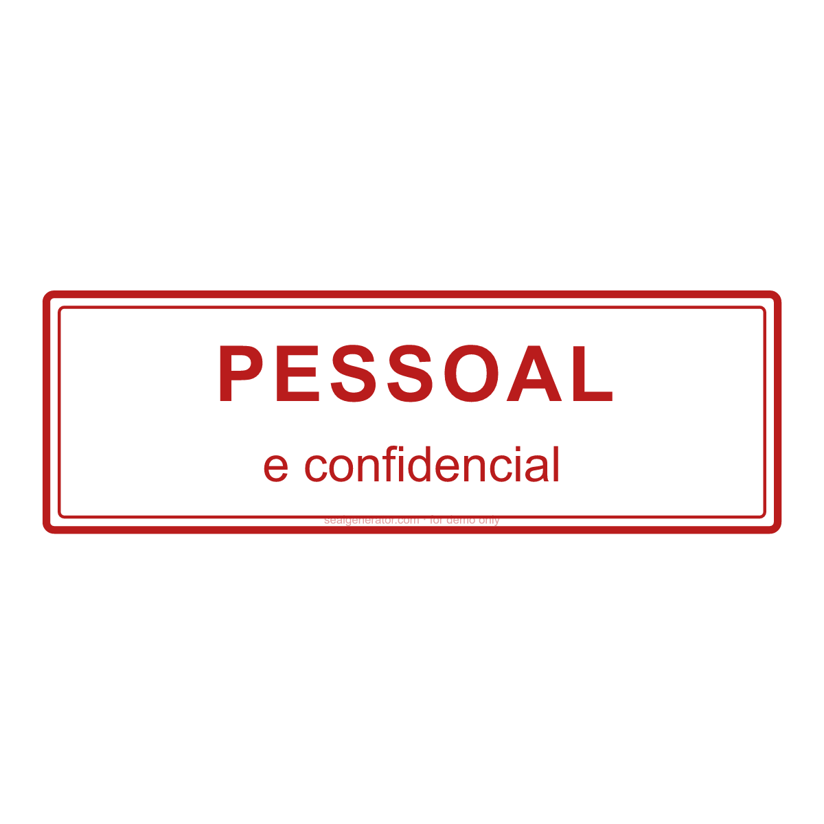 Criar carimbo «Pessoal e confidencial» — Prévia ao vivo