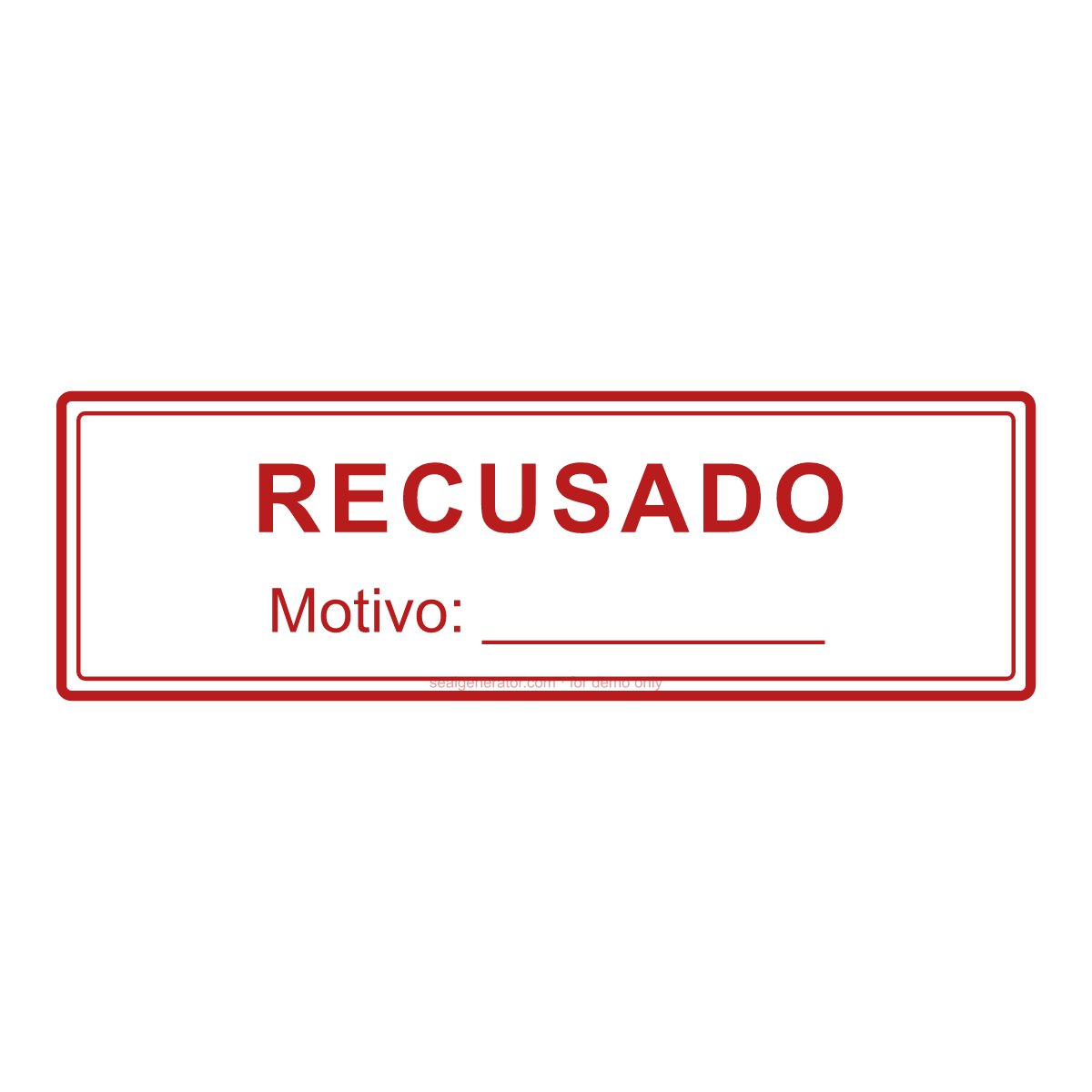 Criar carimbo RECUSADO — Prévia ao vivo