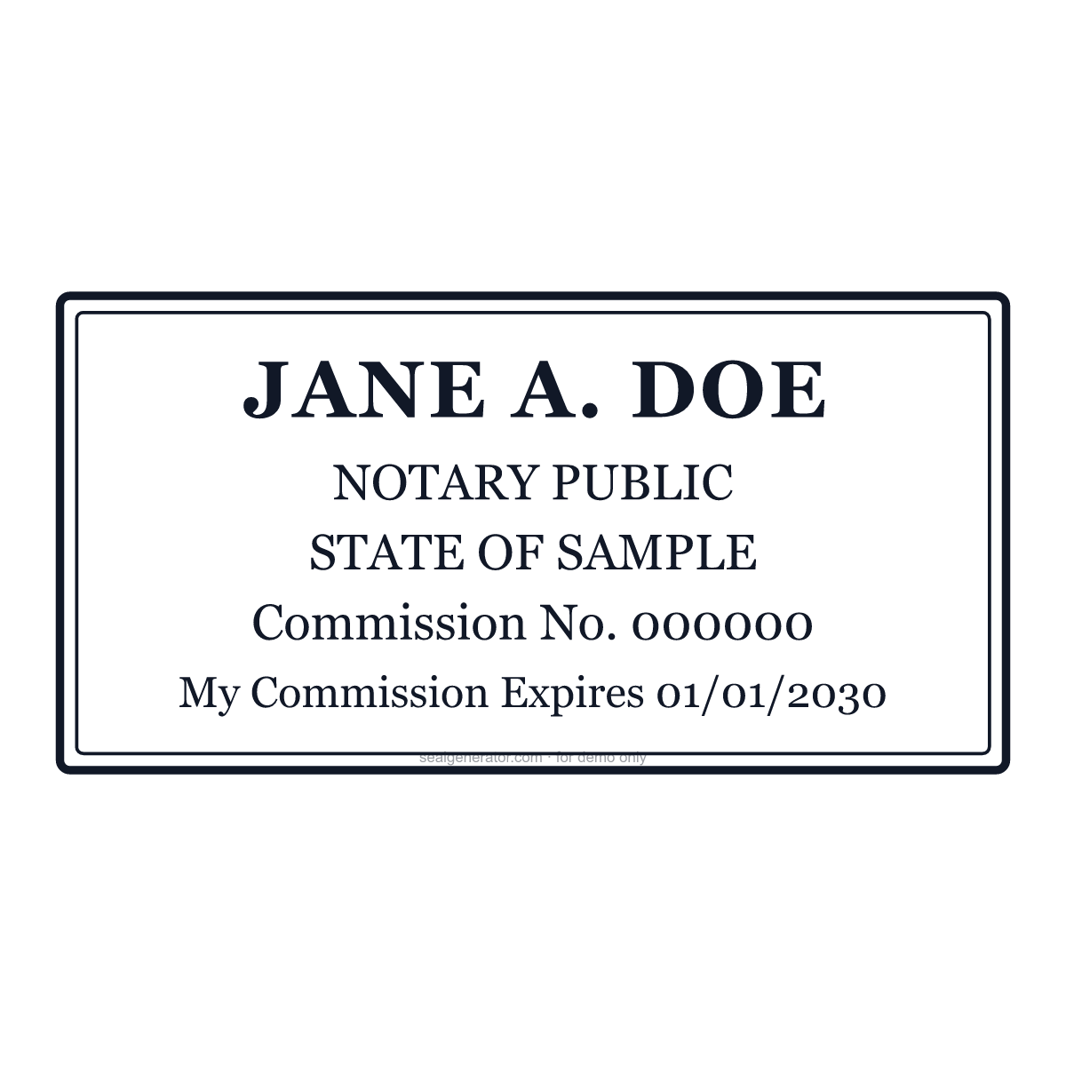 Rectangular Notary Stamp Generator — Live preview