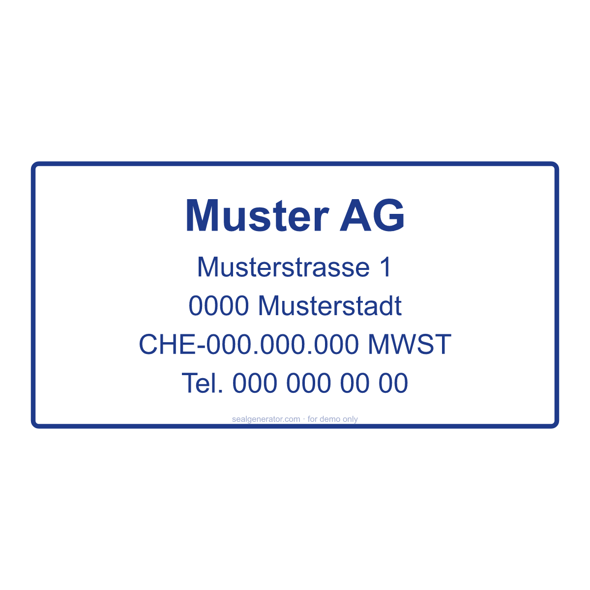 Swiss Company Stamp Generator (Firmenstempel) — Live preview