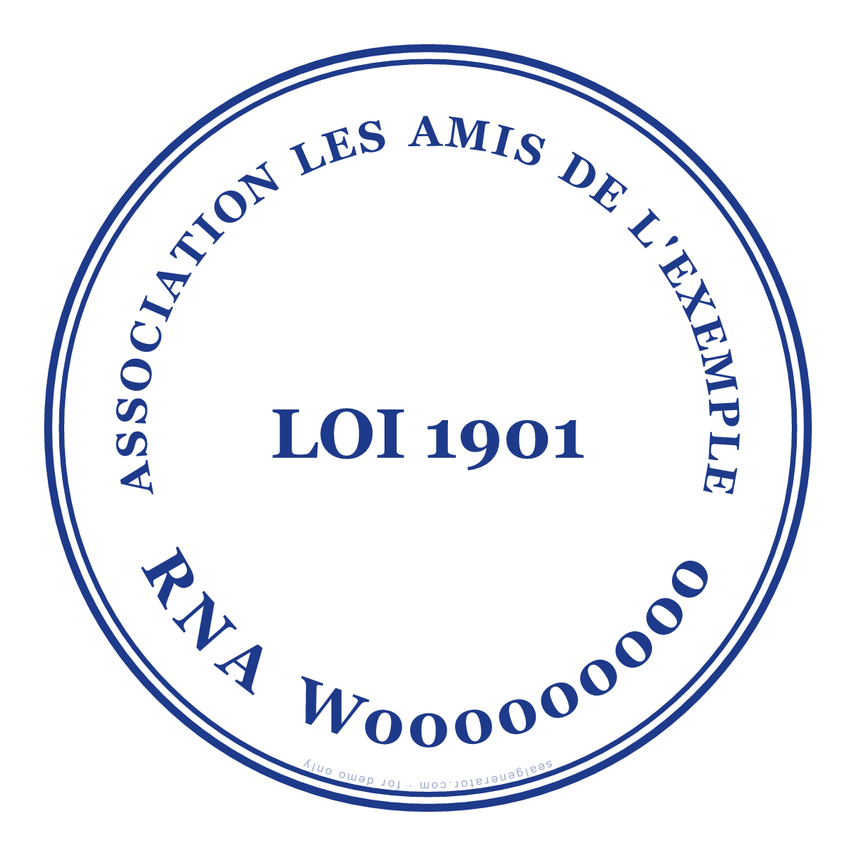 Créer un tampon d'association loi 1901 — Aperçu en direct