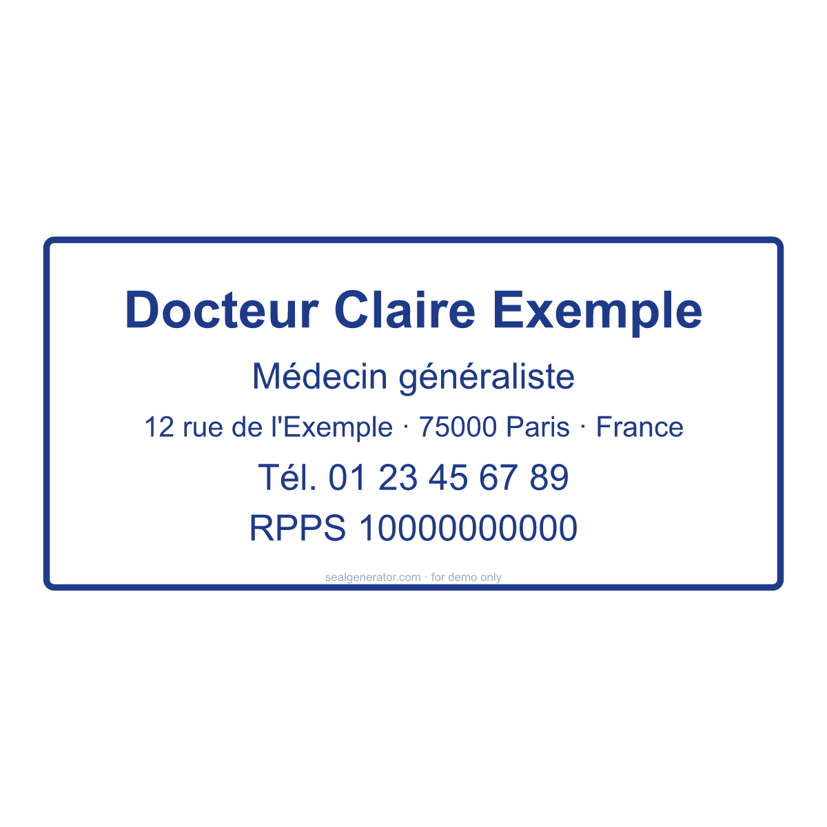 Créer un tampon de médecin — Aperçu en direct