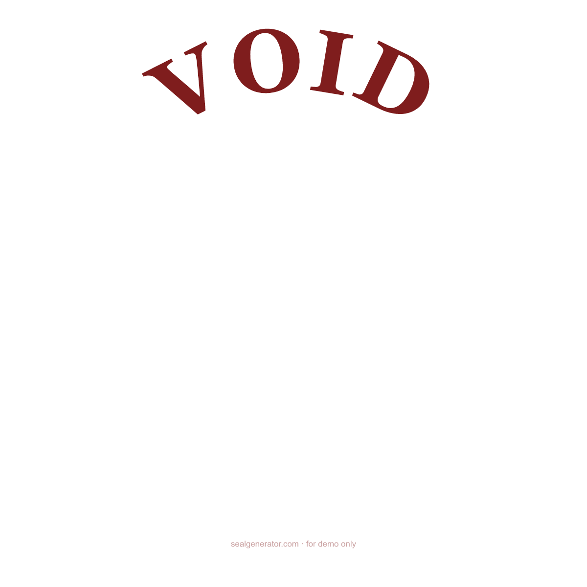 Void Stamp Generator — Live preview